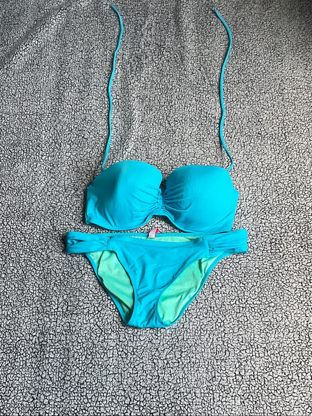 Victoria's Secret Bright Turquoise Bandeau Bikini Set